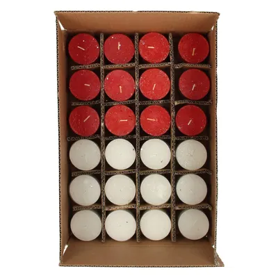 Image de Bougies rustiques avec paillettes, 24pcs.
