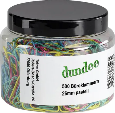 Produktbild von dundee 500x Büroklammern farbsortiert Metall