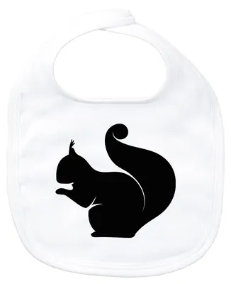 Produktbild von Huuraa Baby Lätzchen Eichhörnchen Silhouette White Klettverschluss Baumwolle Latz Geschenkidee