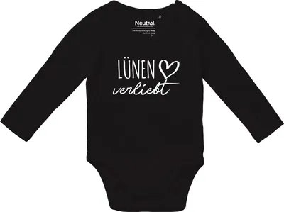 Produktbild von Huuraa Baby Body Lünen verliebt 74 Black  Baumwolle Fairtrade Langarmbody Geschenkidee
