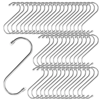 Produktbild von S-Haken aus Edelstahl, 11 cm, 40 Stück, für Küche und Büro