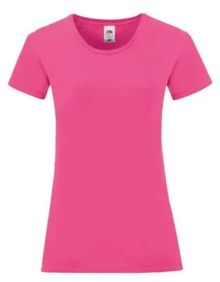 Zdjęcie produktu dla T-shirt damski Fruit Of The Loom Iconic 150 T w kolorze fuksji - XS