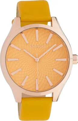 Produktbild von Oozoo Damen Lederarmband Uhr Timepieces gelb Analog Quarzuhr UOC10466
