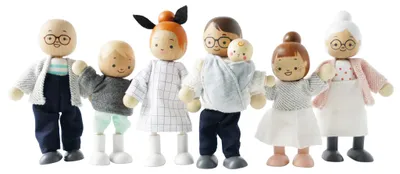Image de Le Toy Van - Ma famille avec 4 poupées – Bois, tissu – P053