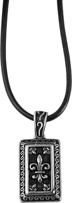 Produktbild von Akzent Echtleder Kette mit Anhänger, Länge: 25 cm / Stärke: 3 mm