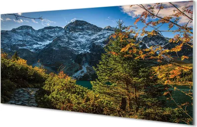 Produktbild von Glasbilder 100x50 Wandkunst Gebirgssee