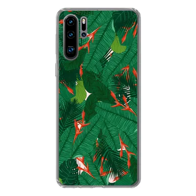 Produktbild von MuchoWow® Handyhülle Schutzhülle Hülle für Huawei P30 Pro Blumen - Blätter - Muster Silikon Softcase Handy Hülle - Schutzdeckel