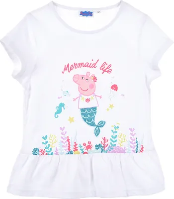 Produktbild von Peppa Wutz Pig Kinder T-Shirt Mädchen Sommer Shirt           , Farbe:Weiß, Größe:116