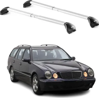 Produktbild von Dachträger für Mercedes E Klasse S210 T-Modell 1996-2002 100kg Alu Silber 2x ABE