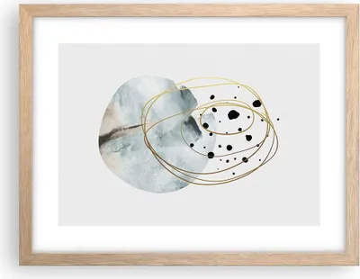 Produktbild von Gerahmtes Poster - Rahmen in heller Eiche - Modern Abstraktion Flecken - 40x30 cm - Wand Bild - Wanddeko - Wandbilder - Kunstposter - Wandposter - Bilderrahmen - Bilder - Kunstdruck - P2NAA40x30-4782