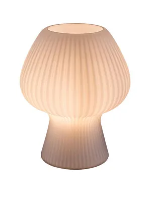Zdjęcie produktu dla Lampa stołowa nocna Vinelle biała 1xE14x60W szkło wym:18,5x14,5x14,5cm IP20 Rabalux