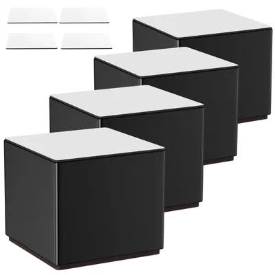 Immagine prodotto di Omgoods - 4 pezzi di rialzo per mobili Acciaio al carbonio, 5 cm, colore nero