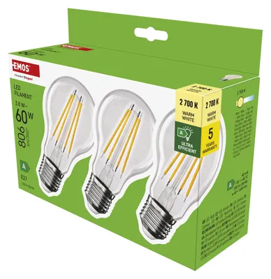 Produktbild von EMOS - LED-Lampe Filament A60 - A Klasse Vintage-Glühbirne - E27 Sockel - warmwe