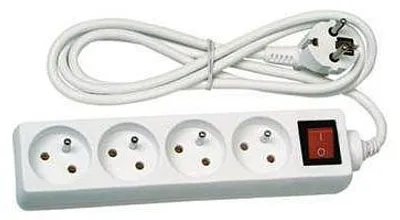 Immagine prodotto di Cavo di prolunga PREMIUMCORD 230V 3m, 4 prese + interruttore, bianco (pp4k-03)