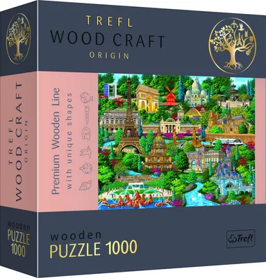 Produktbild von TREFL Wood Craft Origin Puzzle Berühmte Orte in Frankreich 1000 Teile