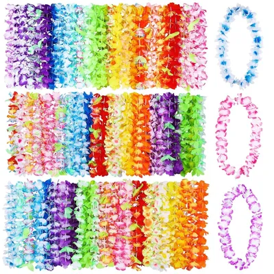 Immagine prodotto di Elzusha - Collane di fiori hawaiani per feste a tema, set da 72