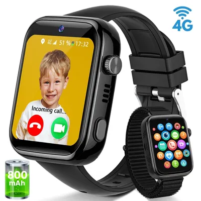 Produktbild von 4G Smartwatch für Kinder, GPS-Tracker,1,83"" Wasserdichter Touchscreen,Zwei-Wege-Anrufe, Bildkompetenz, SOS, WLANmehrere Desktop-Stile zur Auswahl