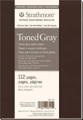 Produktbild von Strathmore Serie 400 Toned Gray Softcover Book Skizzenbuch 56 20 x 14 cm 118 g