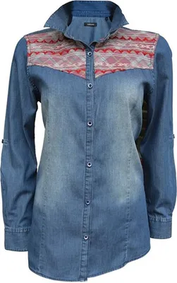 Produktbild von Brandneu Designer Damen Jeans Bluse CARISMA CRM6018 Krempelärmel S