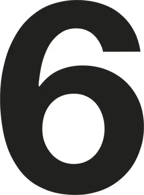 Produktbild von Klebeziffer "6" schwarz 35 mm