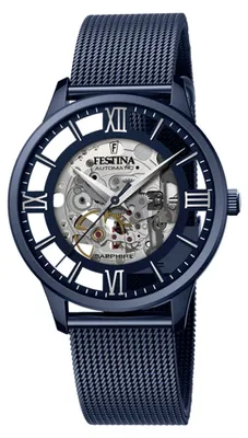 Zdjęcie produktu dla Zegarek męski FESTINA 20574/1 granatowy fashion klasyczny skeleton