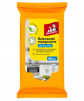 Zdjęcie produktu dla Jan Niezbędny Ściereczki nasączane do kuchni 40szt
