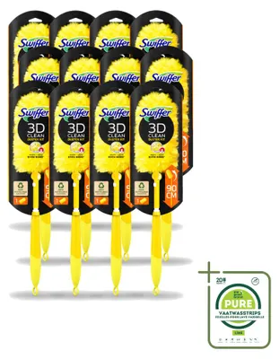 Imagen del producto de 12 unidades de plumero telescópico Swiffer Duster XXL con mango de 90 cm y 1 paño para polvo – Pack grande