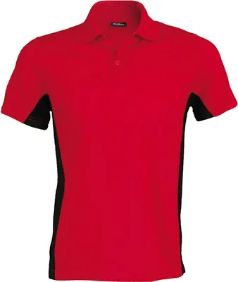 Produktbild von Kariban Herren Polo-Shirt Polohemd Poloshirt Freizeit Sport Polo Shirt, Größe:M, Farbe:Red/Black