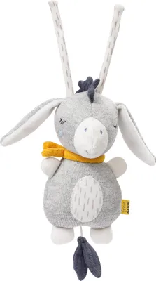 Image de Fehn 052015 Mini boîte à musique âne fehnNATUR - Doudou & aide au sommeil en coton (kbA) - la mélodie "Berceuse de Brahms" apaise les bébés et les jeunes enfants - pour la maison et les déplacements âne NATURE