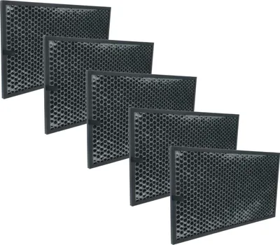 Produktbild von vhbw 5x Aktivkohlefilter kompatibel mit Sharp KC-860E, KC-C150E Luftreiniger - Luftfilter Schwarz