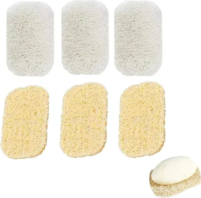 Produktbild von Natürlicher Luffa-Schwamm Seifenkissen - 6 Stück Seifenlifpads für Seifenhalter