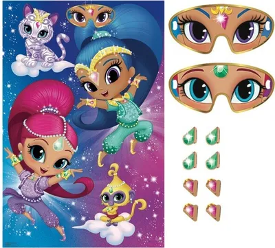 Produktbild von Shimmer & Shine Partyspiel für Kindergeburtstage, 62x94cm, 2-8 Spieler