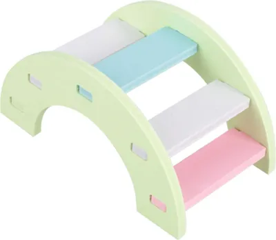 Immagine prodotto di Ponte di legno per criceti, giocattolo, altalena arcobaleno, gabbia per animali domestici, porcellini d'India, topi, verde