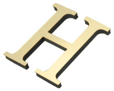 Productafbeelding van 3D Acryl Wandletters in Hellgoud voor Decoratie