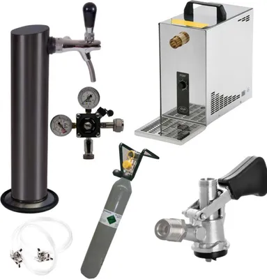 Produktbild von Untertheke 35l Säule Schwarz Korbkeg 500g