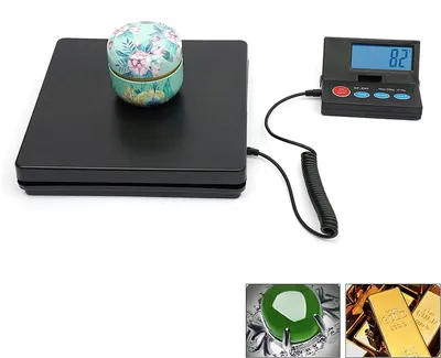 Produktbild von Plattformwaage 2 g–50 kg Digital – Paketwaage mit LCD, Tara/Hold, kg/lbs/g, ABS Gehäuse, Industrie & Zuhause