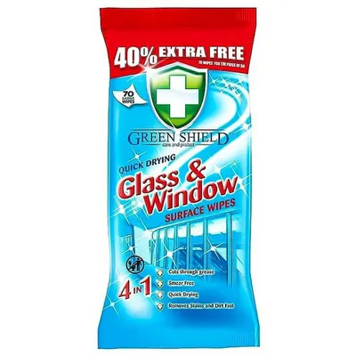 Obrázok produktu pre Green Shield vlhčené utierky Glass&Window 70ks