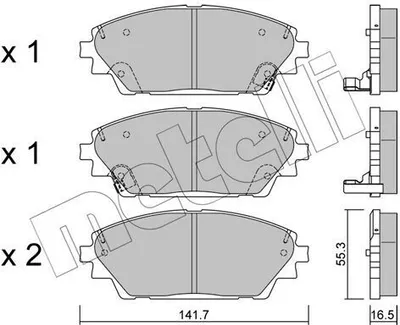 Produktbild von METELLI 22-0992-0 Bremsbeläge Satz Vorne Bremsklötze für MAZDA 3 Schrägheck (BM, BN) CX-3 (DK) CX-30 (DM) 3 Limousine (BM, BN)
