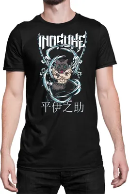 Produktbild von Herren T-Shirt Demon Anime Slayer Kimetsu No Yaiba Inosuke Hashibara 003, Man S / Schwarz