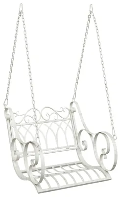 Immagine prodotto di Panchina a Dondolo Acciaio 71 x 75 x 59 cm Bianco Antico