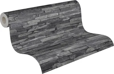 Obrázek produktu pro A.S. Création tapeta Wood`n Stone, vzorovaná tapeta ve vzhledu přírodního kamene, šedá, černá, 10,05 m x 0,53 m, 914224, 9142-24