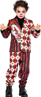 Produktbild von Halloween Clown Jungen Rot-Schwarz 116-128