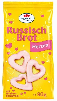 Produktbild von Dr. Quendt Russisch Brot Himbeer Herzen 90g
