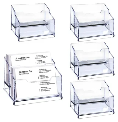 Immagine prodotto di Solidchoice - Set di 5 portacarte da visita trasparenti