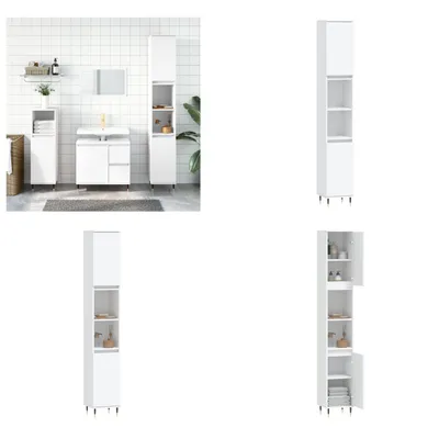 Produktbild von vidaXL Badschrank Weiß 30x30x190 cm Holzwerkstoff - Badezimmerschrank - Badezimmerschränke - Schrank - Schrank Für Das Badezimmer