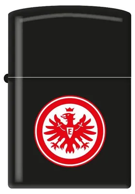Produktbild von Original Zippo Sturmfeuerzeug Eintracht Frankfurt schwarz matt mit rotem Logo