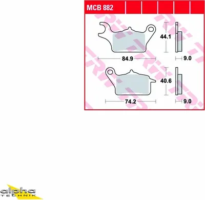 Produktbild von TRW Bremsbelagsatz MCB882 Tricity 125 SE78