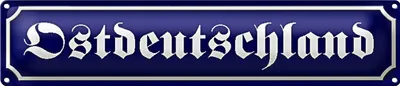 Produktbild von Blechschild Straßenschild 46x10cm Ostdeutschland Dekoration