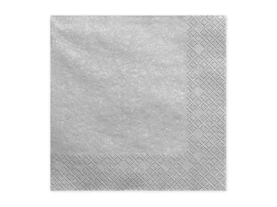 Obrázok produktu pre Trojvrstvové obrúsky, strieborná metalíza, 33x33cm (1 op / 20 ks)