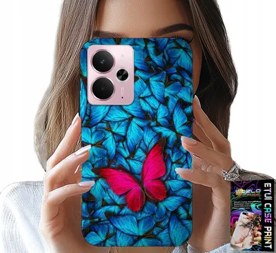 Zdjęcie produktu dla Etui Do Realme 14 5G / 14T - Niebieskie Motylki, Motyl, Kobiece Wzory